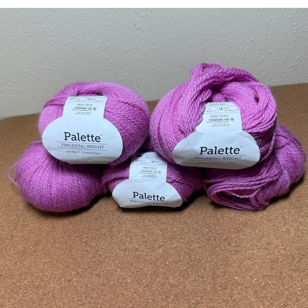 DESTASH: 5 Knit Picks Palette Fingering Wt Pink Lady Slipper Same Dye Lot